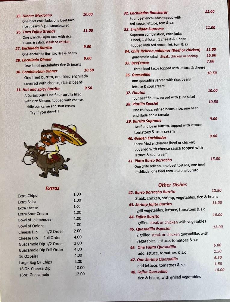 Burro borracho Menu image 2