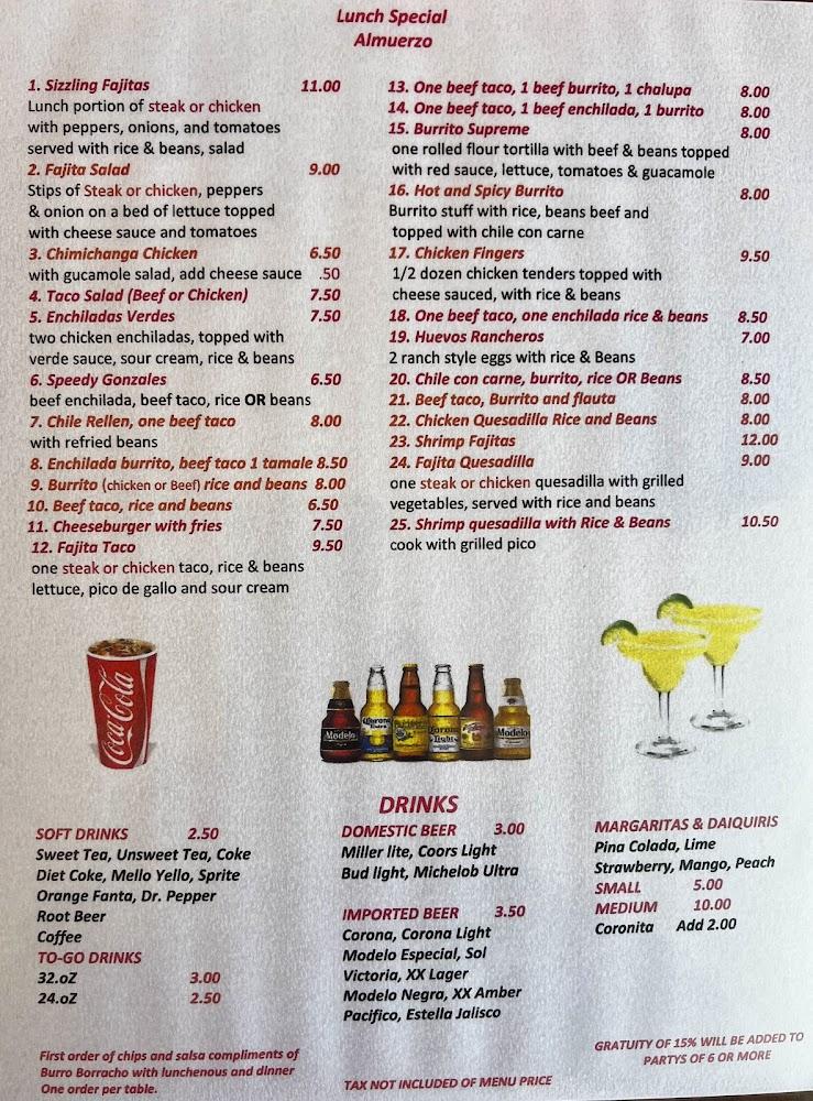 Burro borracho Menu image 3